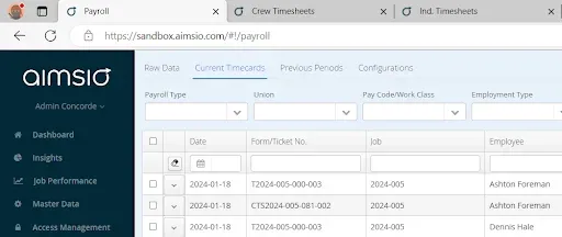 Leverage your browser features - Aimsio can be used for field ticketing and more