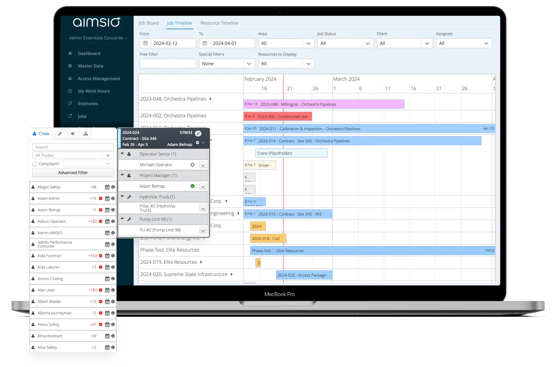 Dispatch and scheduling in Aimsio