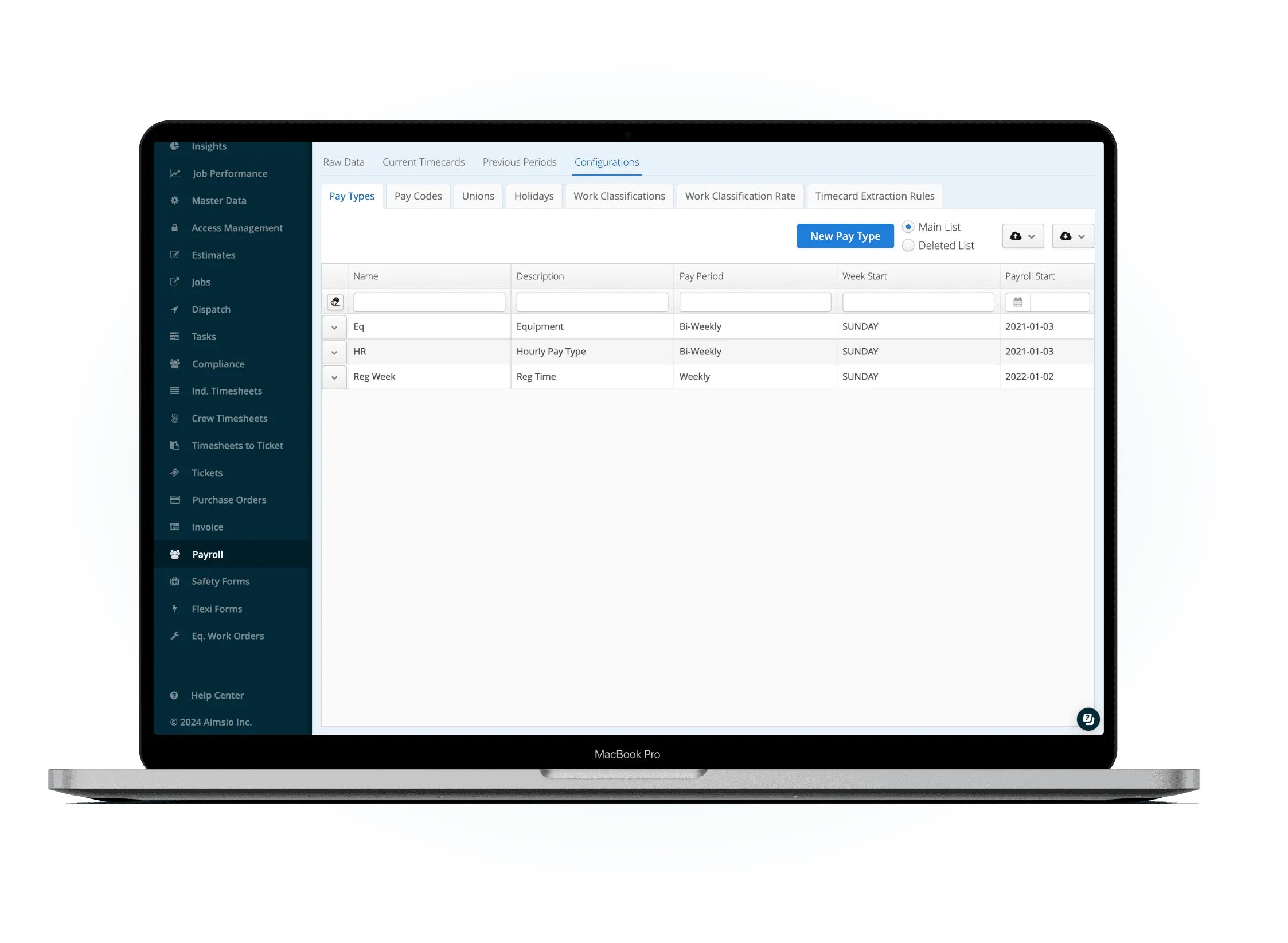Aimsio Payroll Automation calculating overtime and pay rules from timesheets